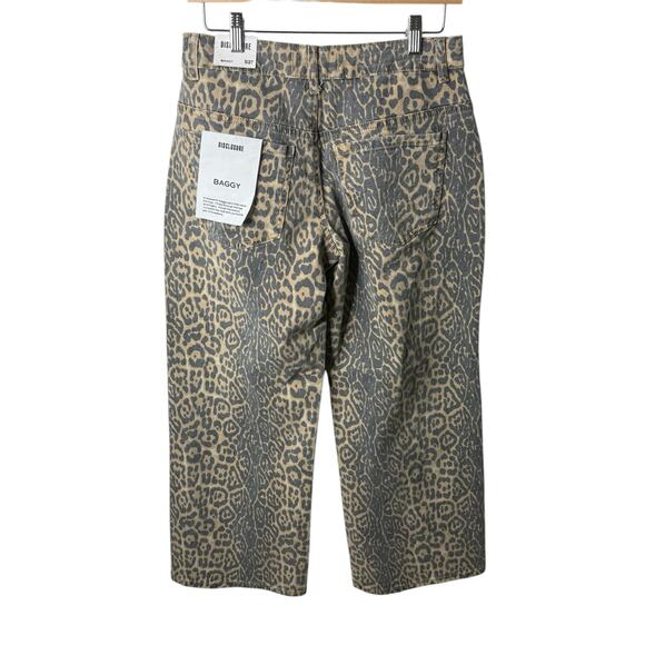 NEW Disclosure Leopard Print Jeans Women 30 Brown Gray Baggy Neutral Viral - Picture 2 of 8
